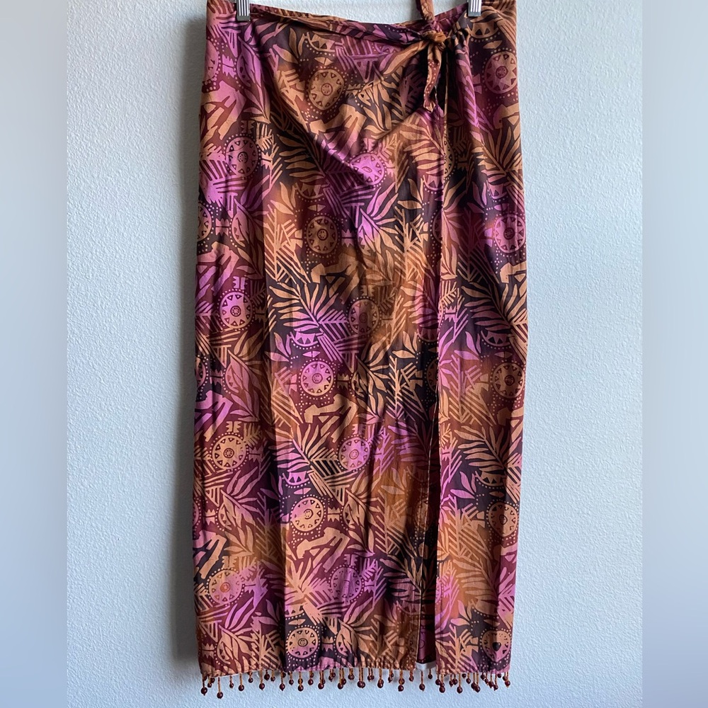 Tropical Print Beaded Skirt